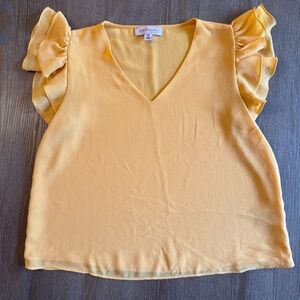 Philosophy Golden Ruffle Sleeve Top